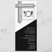 Houten Tafelbord Instelling, Restaurant Slimline Menu (Voorkant)