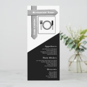 Houten Tafelbord Instelling, Restaurant Slimline Menu (Staand voorkant)