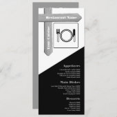 Houten Tafelbord Instelling, Restaurant Slimline Menu (Voorkant / Achterkant)