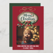 Houten Teken Evergreen Candy Cane Feestdagenkaart (Voorkant / Achterkant)