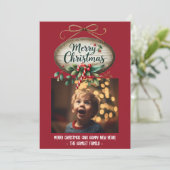 Houten Teken Evergreen Candy Cane Feestdagenkaart (Staand voorkant)