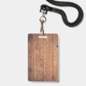 Houten textuur badge (Achterkant met lanyard)