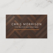 Houten textuur Handyman & General Contractor Visitekaartje (Voorkant)