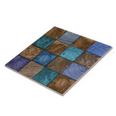 Houten Textuur Mozaïek Kunst Tegeltje (Zijkant)