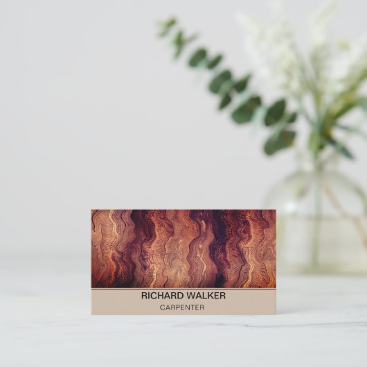 Houten timmerman Elegant QR Code Hout Werken Visitekaartje (Staand voorkant)