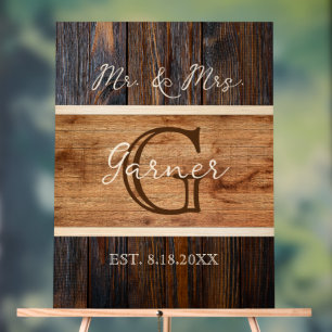 Houten Tonekleur Trouw Mr Mrs Acryl Bord