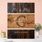 Houten Tonekleur Trouw Mr Mrs Acryl Bord (Huwelijk)