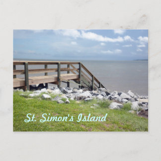 Houten trap naar water Briefkaart