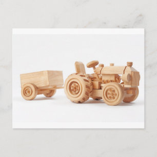Houten trekker briefkaart