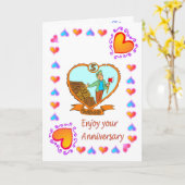 Houten trouwkaart 5 jaar kaart (Gele Bloem)