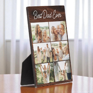 Houten Vaderdag Beste Papa Ooit 6 Foto Collage Fotoplaat