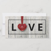 Houten Valentijnsdag LOVE Hartjes Fotokaart (Achterkant)