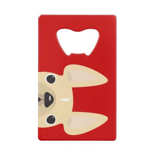 Houten van een Franse Bulldog Bottle Open Card Kredietkaart Flessenopener (Voorkant)