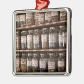 Houten van kruidpotten metalen ornament (Links)