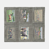 Houten vensterpaarden fleece deken (Voorkant (Horizontaal))