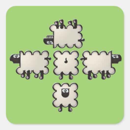 houten vierkante sticker (Voorkant)