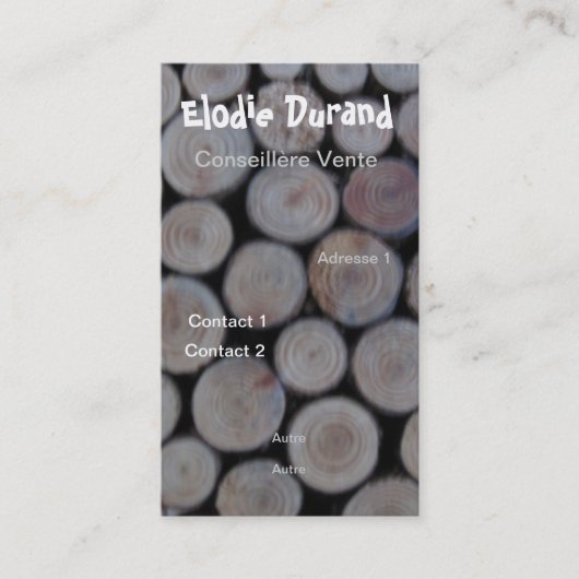 HOUTEN VISIEKAART VISITEKAARTJE (Voorkant)