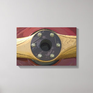 Houten vliegtuigpropeller canvas afdruk