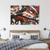 houten vuur canvas afdruk (Insitu (Slaapkamer))