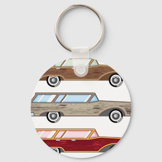 houten wagen van het trimstation sleutelhanger (Voorkant)