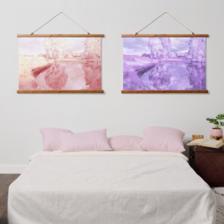 Houten wandtapijt hangend wandkleed