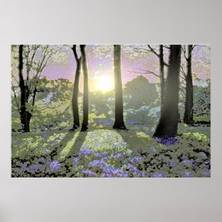 Houten wandtapijt poster