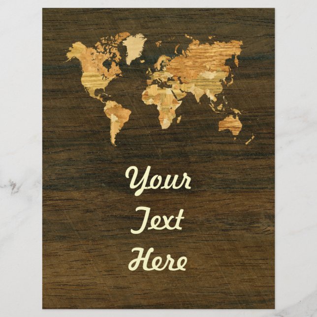 Houten Wereldkaart (Voorkant)