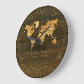 Houten Wereldkaart Grote Klok (Hoek)