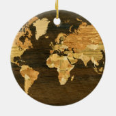 Houten Wereldkaart Keramisch Ornament (Achterkant)