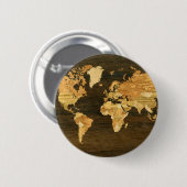 Houten Wereldkaart Ronde Button 5,7 Cm (Voorkant /achterkant)