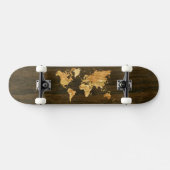 Houten Wereldkaart Skateboard (Horizontaal)