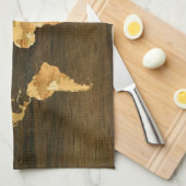 Houten Wereldkaart Theedoek (Quarter Fold)