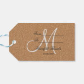 Houten Wijnkurk Trouw Monogram Cadeaulabel (Achterkant Horizontaal)