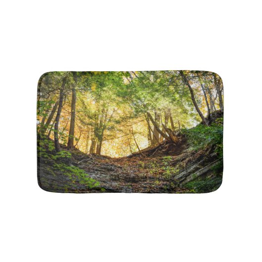 Houten Zonsondergang Natuur Badmat (Voorkant)