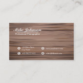 Houtfotografie met camera - Visitekaartje (Achterkant)