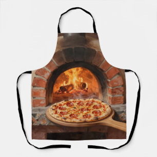 Houtgestookte Pepperoni Pizza Rustieke Italiaanse Schort