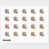 Houtgestookte Pizza Oven Chef Ronde Sticker (Vel)