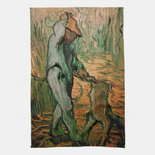 Houthakker (naar Millet) door Vincent van Gogh Theedoek