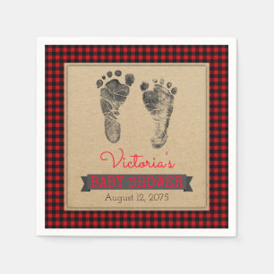 Houthakkers Buffalo Plaid Jongens Baby Shower Serv Servet