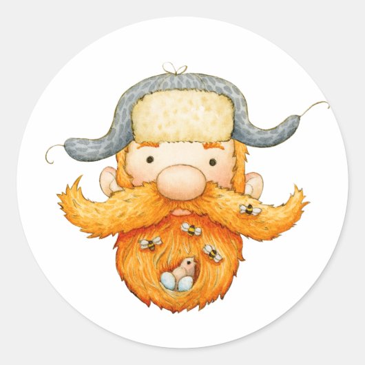Houthakkers Verjaardagsfeestje Ronde Sticker (Voorkant)