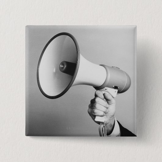 Houthand Vierkante Button 5,1 Cm (Voorkant)