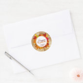 Houtige herfst esdoornbladeren Thanksgiving Favor Ronde Sticker (Envelop)