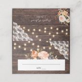 Houtkant, String Lights, Blush & Peach Floral (Buitenkant ongevouwen)