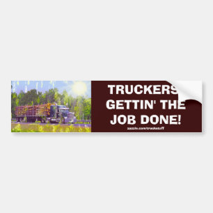 HOUTKAP VRACHTWAGEN GROTE RIG TRUCKERS BUMPERSTICK BUMPERSTICKER