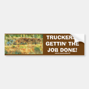 HOUTKAP VRACHTWAGEN GROTE RIG TRUCKERS BUMPERSTICK BUMPERSTICKER