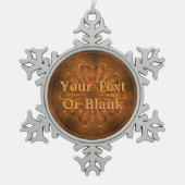 Houtkarving Tin Sneeuwvlok Ornament (Voorkant)