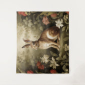  Houtkonijn in een bloemenbos Wandkleed (Voorkant)