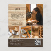 Houtkorrel Carpenter Construction Handyman Brown Flyer (Achterkant)