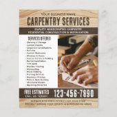 Houtkorrel Carpenter Construction Handyman Brown Flyer (Voorkant)