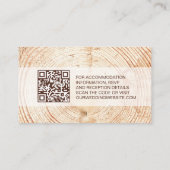Houtkorrel Details QR code Custom Rustic Wedding Informatiekaartje (Achterkant)